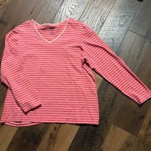 Shades of Pink Stripe V-Neck T-Shirt